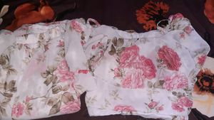 Floral Co-ord Set Of Skirt And Padded Crop Top