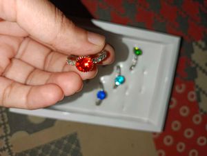 Colorful Gemstone Ring Set Combo Of 4.