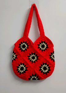 Red Crochet 🧶 Tote Bag
