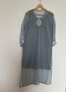 New Elegant Grey Lucknowi Kurta!