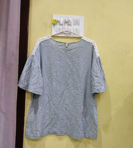 Striped Top with Lace Detail Bust 38 And Half