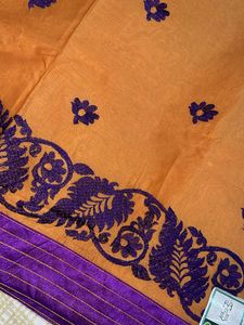 Elegant Mustard &amp; Purple Saree