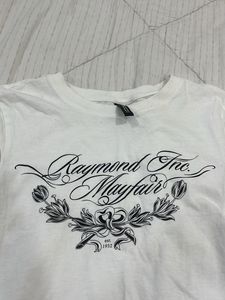 H&amp;M White Graphic Print Crop Top