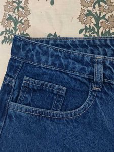 Blue Denim Straight Leg Jeans