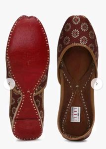 NEW UNUSED Hand Crafted Pure Leather Brocade Jutti