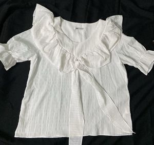 White Frill Top