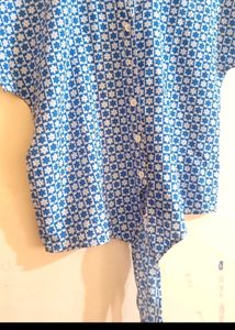 Blue Floral Printed Shirt