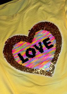 Yellow LOVE Sequin Tee