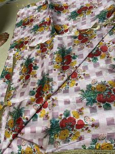 Printed  Linen kota Saree