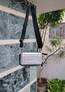 Zara Rigid Silver Crossbody Bag Unisex