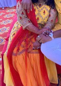 Yellow Embroidered Saraha Set Suit