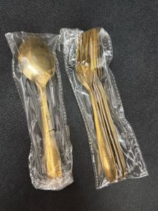 12 Golden Spoon &amp; Fork Set