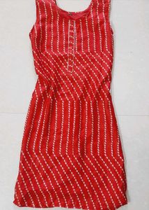 Red Striped Kurta