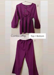 Purple Top And Bottom Set