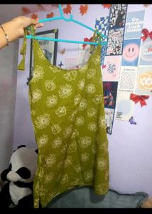 Green Floral Tank Top