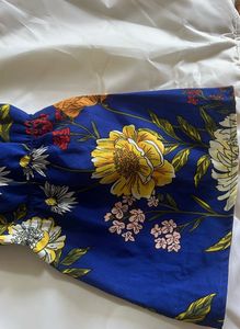 Floral Print Blue Mini Dress