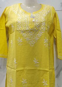 Yellow Embroidered Kurta