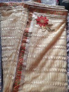 Heavy Border Net Saree