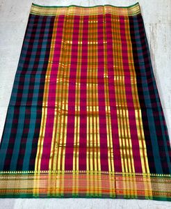 Brand New Trendy Check Saree