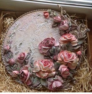 Rose Embossed Decorative Plate