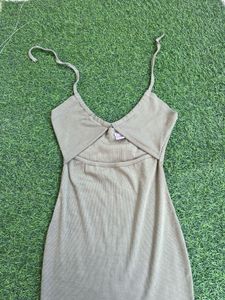 beautiful and sexy olive green colour dress