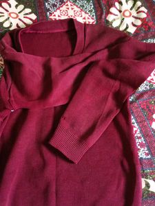 Burgundy V-Neck Sweater