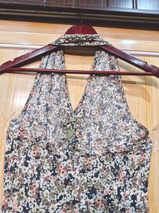 Side Slit Halter Neck Backless Dress (Women's)