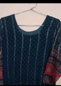 Teal Sequin Kurti multicolour 2xl kurta