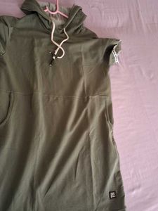 Olive Green Hoodie Mini Dress