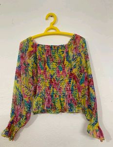 Peplum Floral Print Top❤️