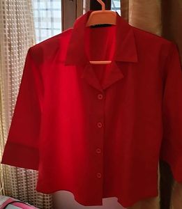 Red Button-Up Top