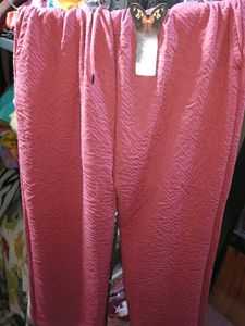 Pink Textured Pants