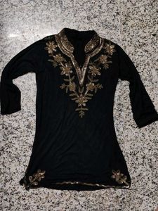 Embroidered Black Kurta