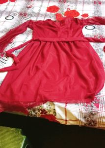 V Neck Knee Length Dress