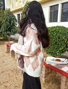 Korean Check Aesthetic Oversized Sweaters