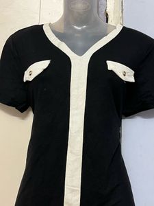 Korean Pintrest Chic Black &amp; White Top
