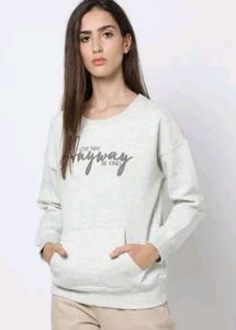Typographic Print Round-Neck Sweatshirt