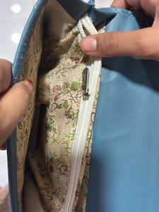 Blue Quilted Crossbody Bag