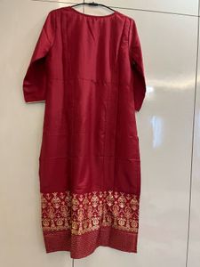 Elegant Maroon &amp; Gold Kurta