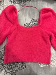 ONLY PINK CROP SWEATER
