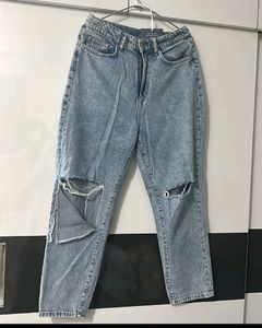 H&Mom Fit Distressed Jeans