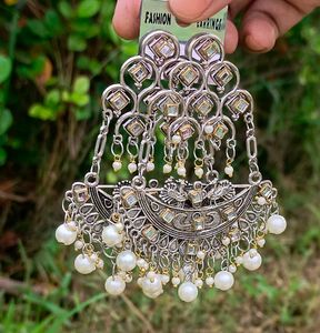 Silver Tone Pearl Drop Earrings