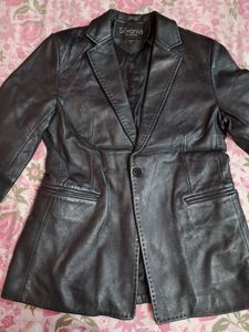Leather Blazer - Stylish & Chic