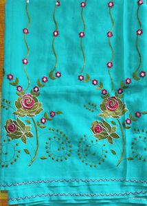 Elegant Embroidered Woman Saree✨🩵