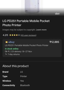 Lg Instant Pocket Printer