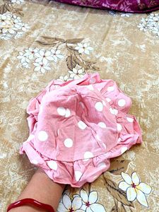 Cute Pink Polka Dot Cotton Hat