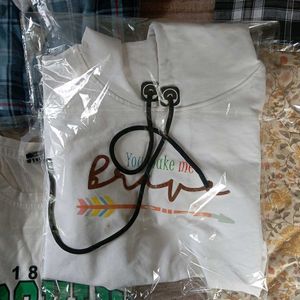 White &#39;Brave&#39; Hoodie