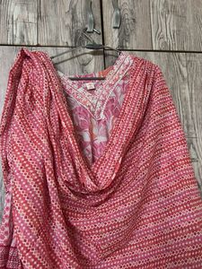 Pink Floral Kurta Set