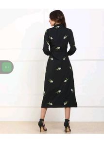 Floral Black Shirt Dress