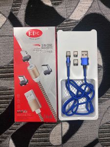 3in1 Magnetic Nylon Braided Data Cable (1m)